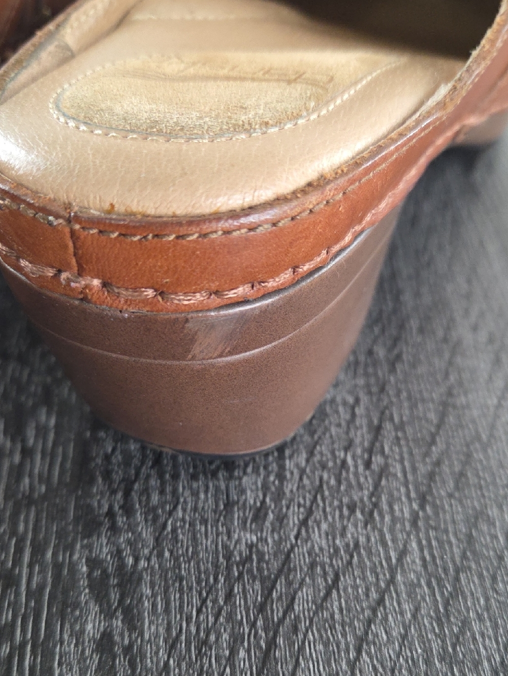 Dansko Shyanne Brown Leather Slip-On Clogs with Laser-Cut Floral Band Size 41 - Picture 15 of 16
